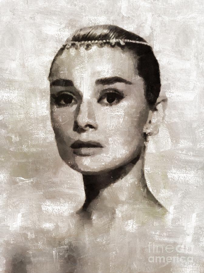 Audrey Hepburn, Vintage Hollywood Legend Painting