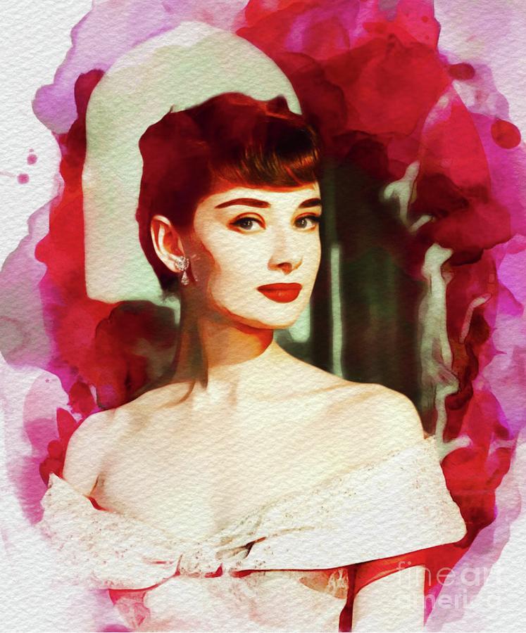 Audrey Hepburn, Vintage Movie Star Painting by Esoterica Art Agency