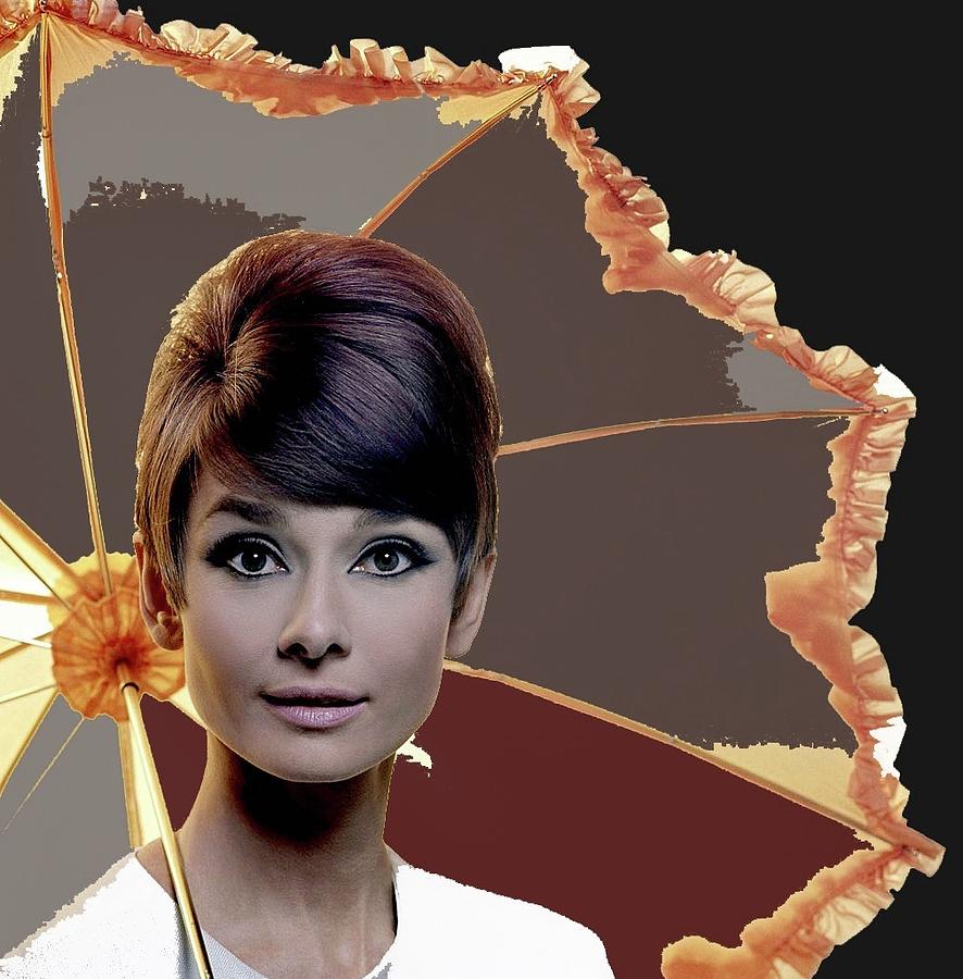 Audrey Hepburn with umbrella unknown date-2015 Photograph by David Lee Guss