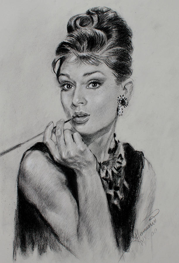 Audrey Hepburn Drawing - Audrey Hepburn by Ylli Haruni