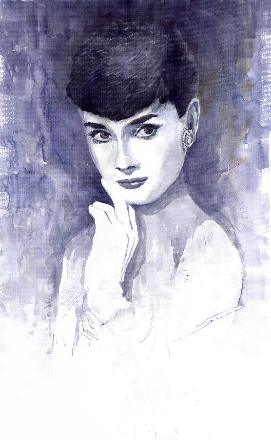 Watercolour Painting - Audrey Hepburn  by Yuriy Shevchuk