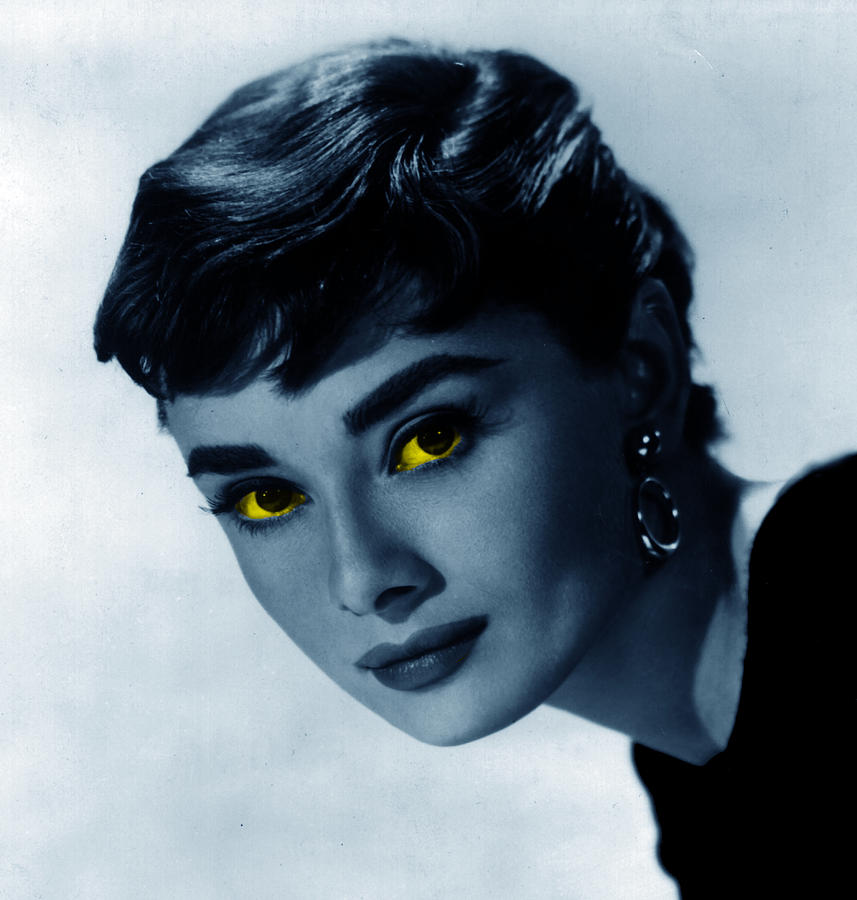 Audrey Hepburn Photograph - Audrey in blue by Emme Pons