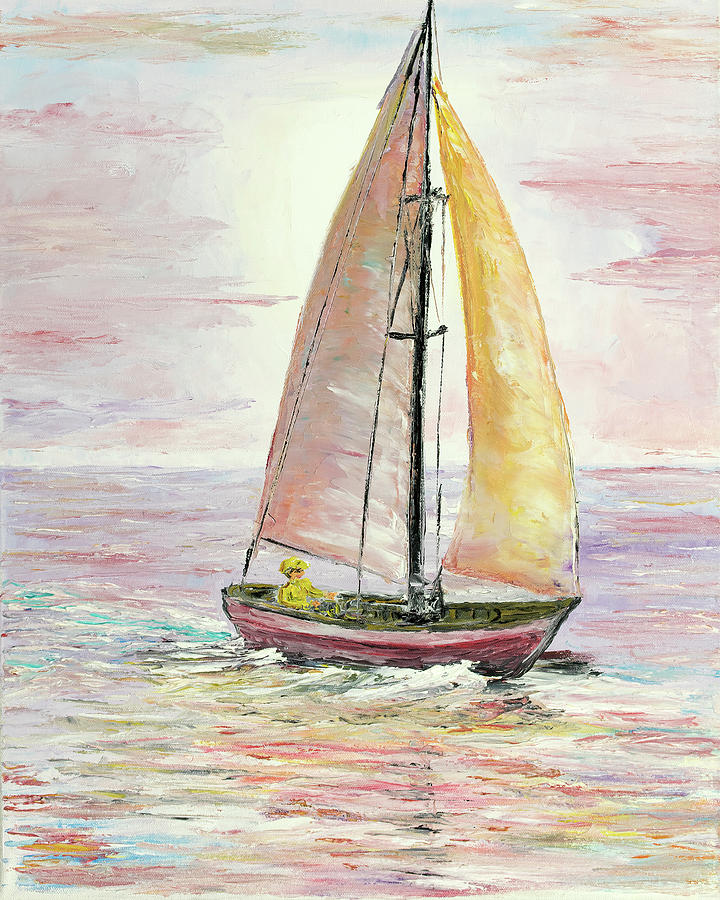 Audreys Sailboat Painting by Ken Wood