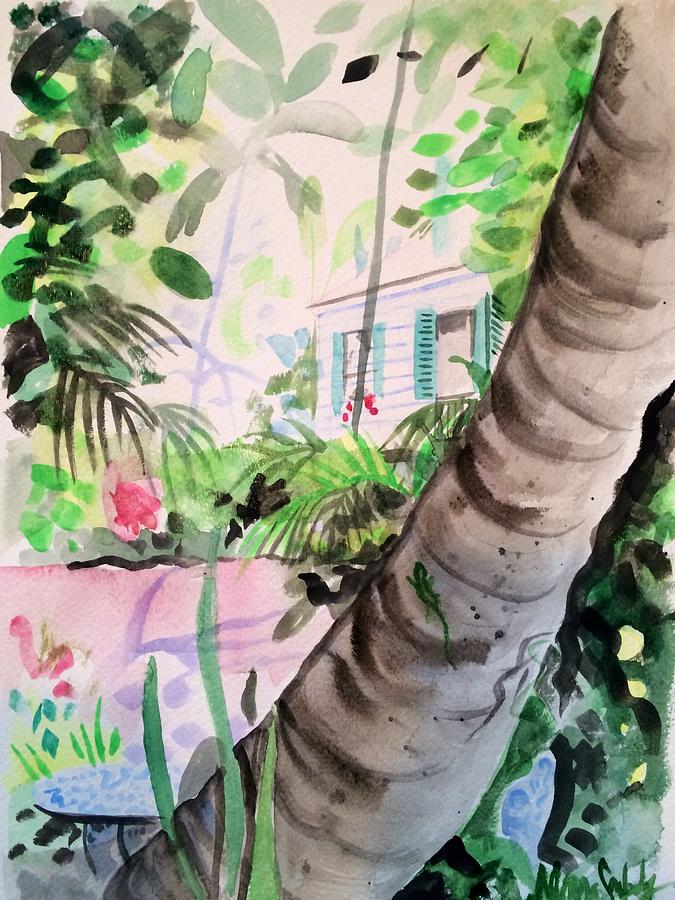 Audubons Garden Key West  Painting by Maggii Sarfaty
