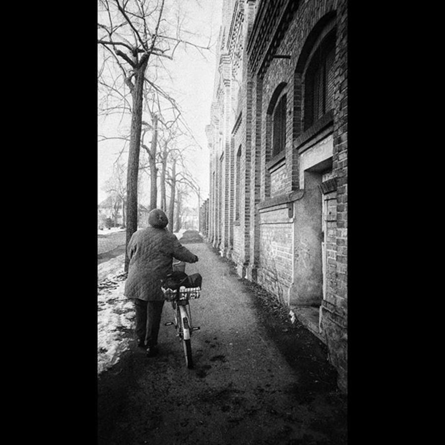 Bicycle Photograph - Auf Dem Heimweg 
#weg #backsteinmauer by Mandy Tabatt