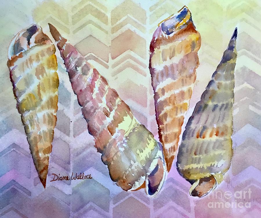 Auger Shells Painting by Diane Wallace