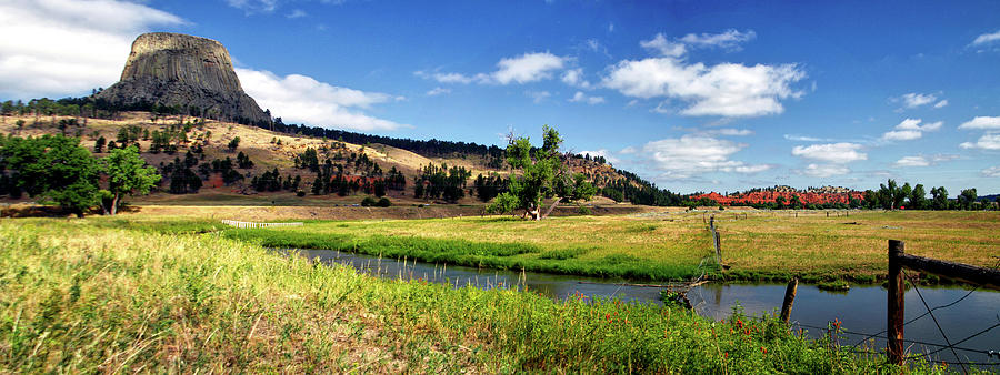 August At Wyoming Devils Tower Panorama 02 Photograph by Thomas Woolworth