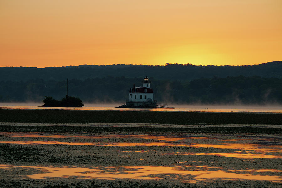 August Dawn at Esopus Light II Photograph by Jeff Severson
