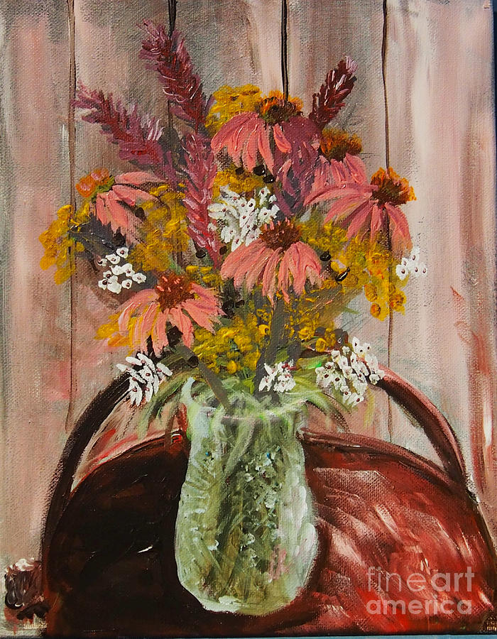 August Flowers Painting by Francois Lamothe