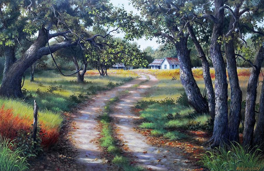 Tree Painting - August in Texas by Shelley Henderson
