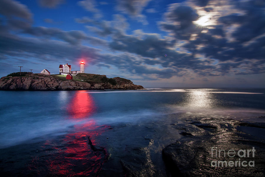 Lighthouse Photograph - August Moon by Scott Thorp