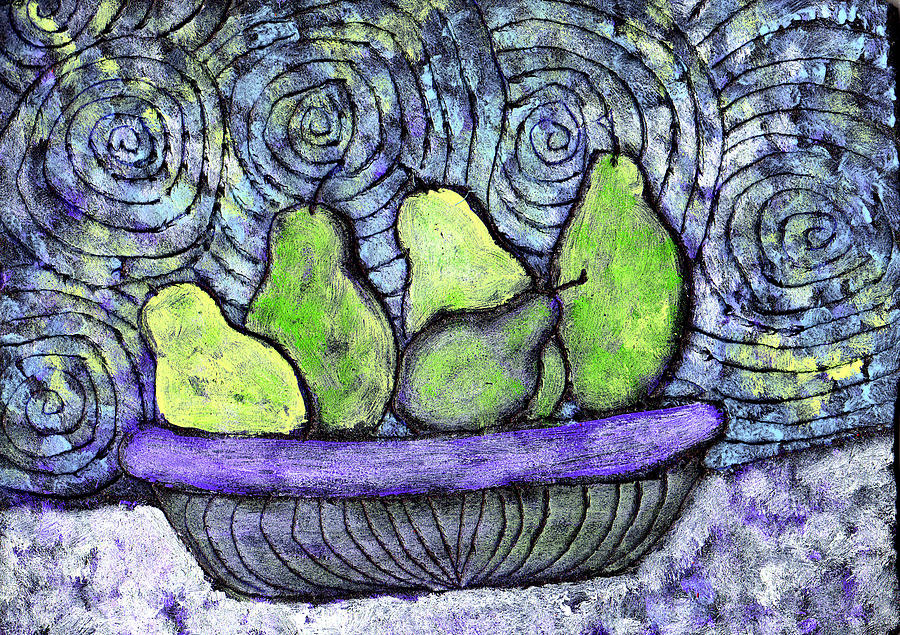 August Pears Painting by Wayne Potrafka