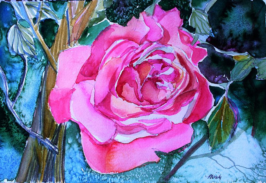Rose Painting - August Pink by Mindy Newman