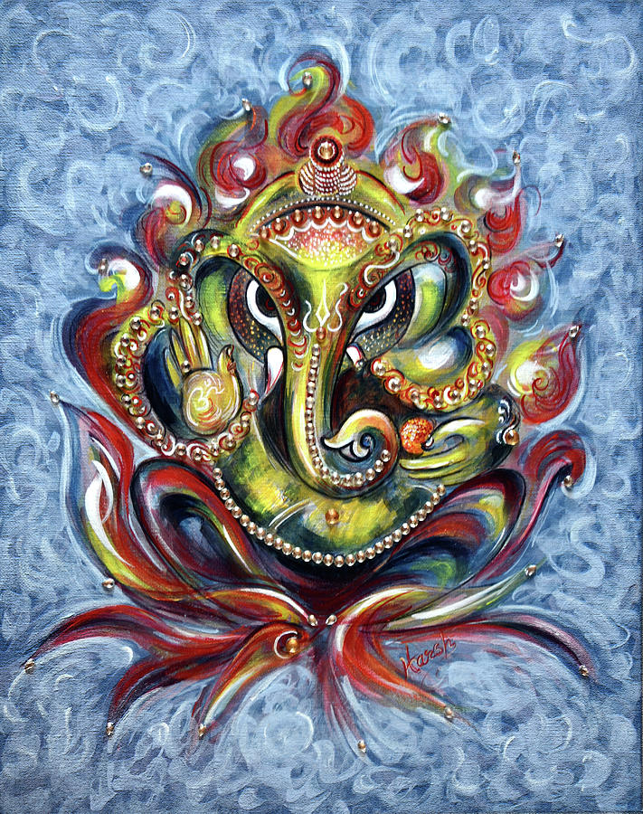 Aum Ganesha Painting by Harsh Malik