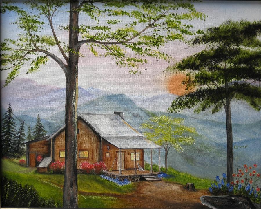 Auntie S Cabin Painting By Rj Mcnall