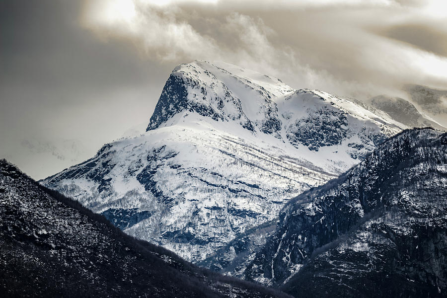 Aurlandsfjord Snow Caps Photograph by Adam Rainoff