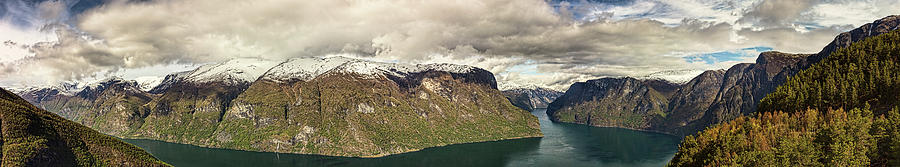 Aurlandsfjorden Panorama Photograph by Josh Bryant