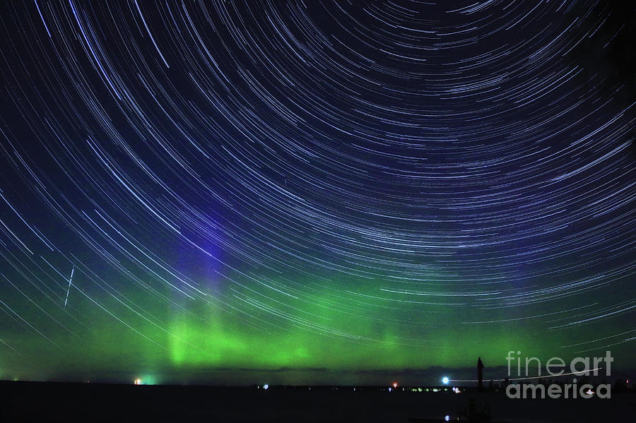 Aurora Borealis and Star Trails Photograph by Charline Xia