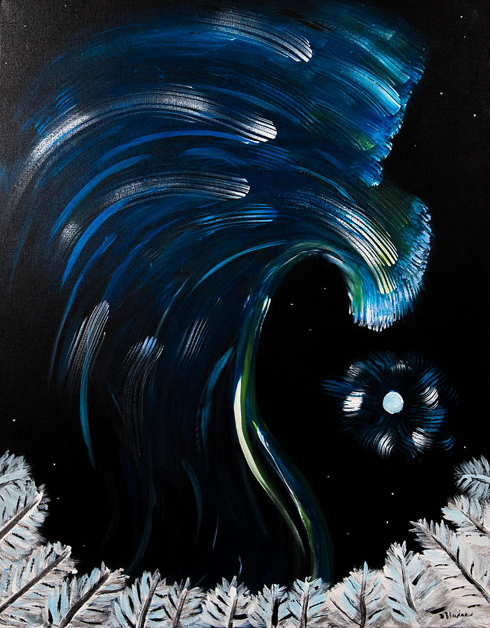 Aurora Borealis Painting - Aurora Borealis bliue by Diann Blevins
