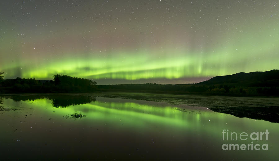 Aurora Borealis Over Fish Lake Photograph