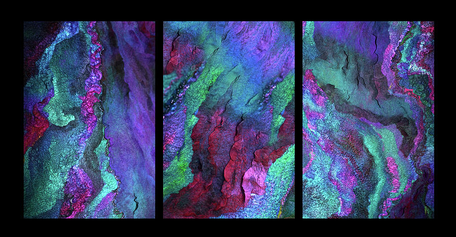 Aurora Borealis Triptych Photograph by Marina Schkolnik