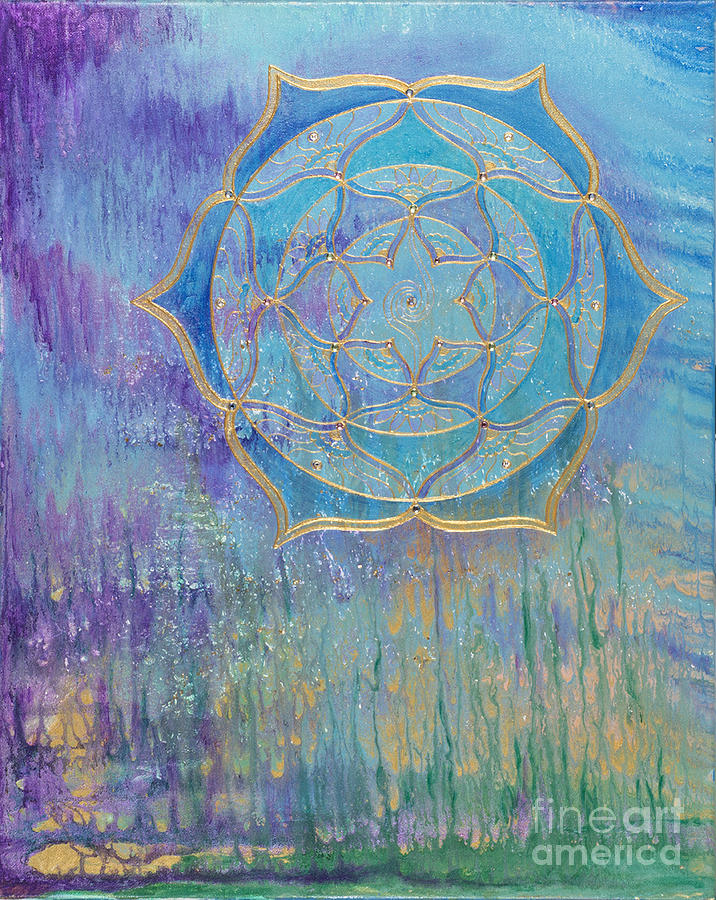 Abstract Painting - Aurora Mandala by Charlotte Backman