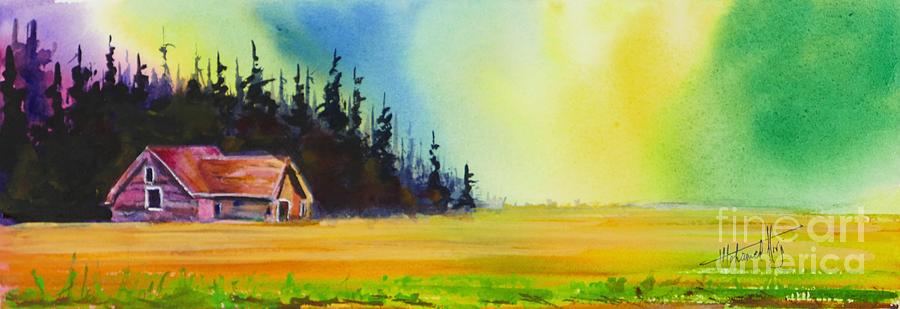 Aurora Over The Canola Painting