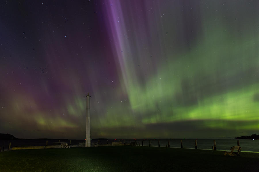 Aurora Over the Harbor Photograph by Paul Schultz