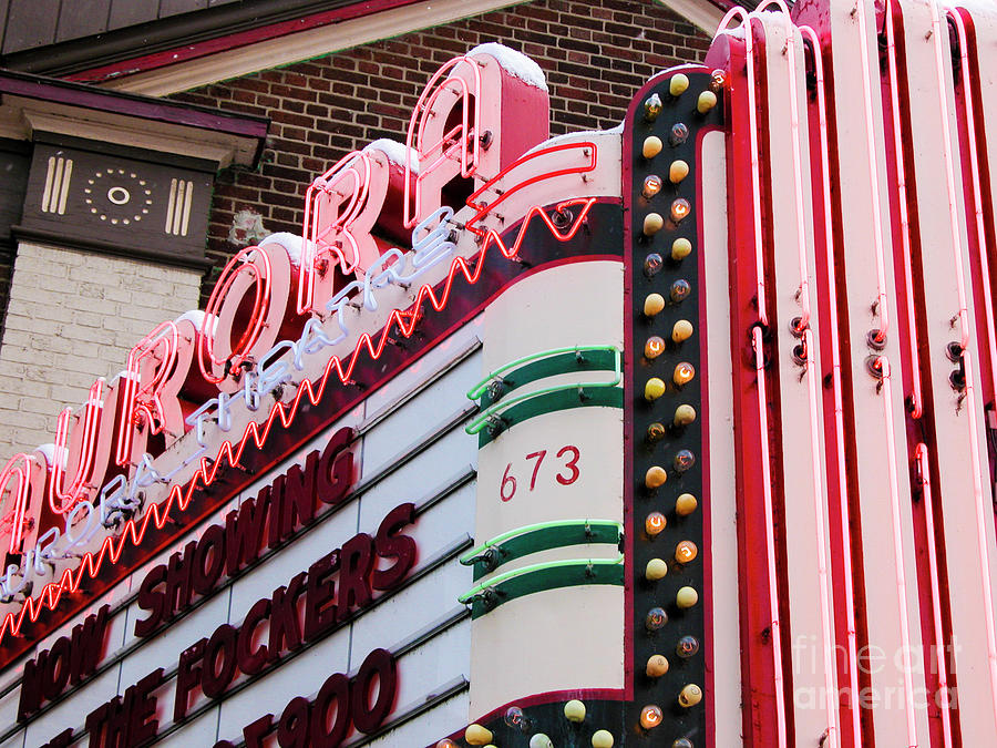 Aurora Theater Marquee Photograph by Tom Brickhouse