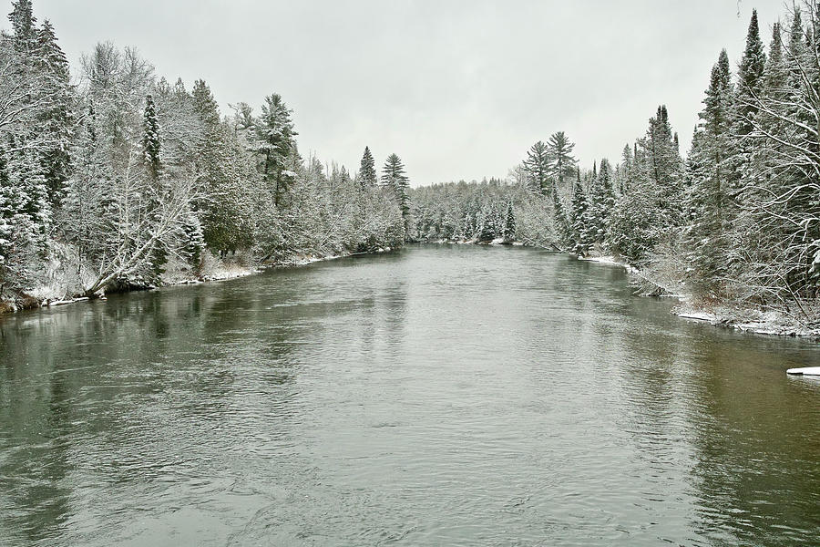 Winter Photograph - AuSable River 3128 by Michael Peychich