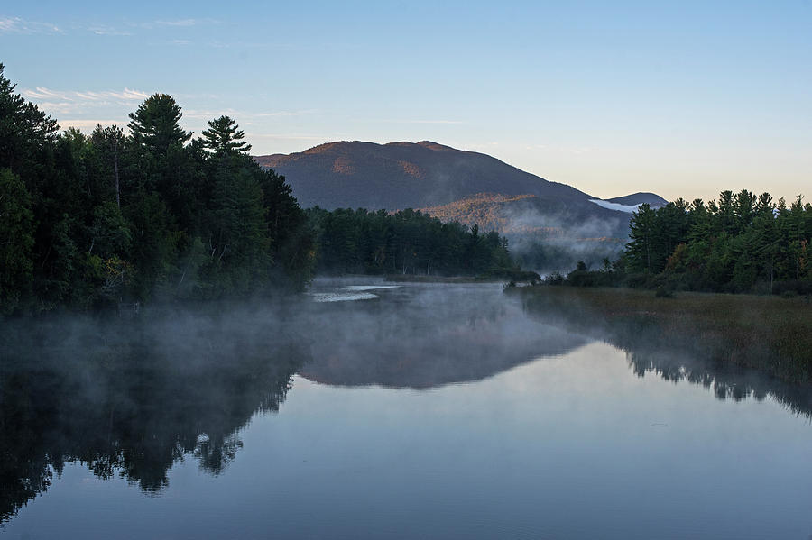 Ausable River Morning Reflection Lake Placid NY sunrise Photograph by Toby McGuire