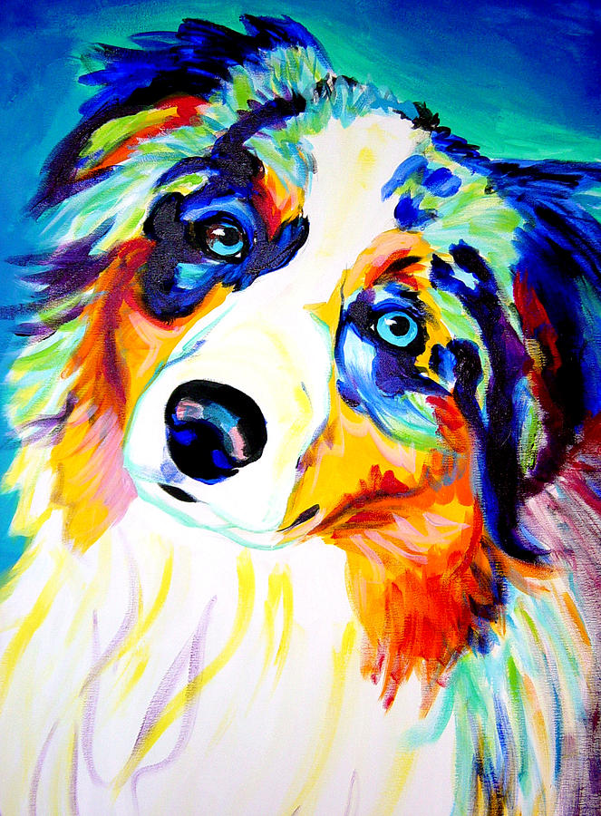 Dog Painting - Aussie - Moonie by Dawg Painter