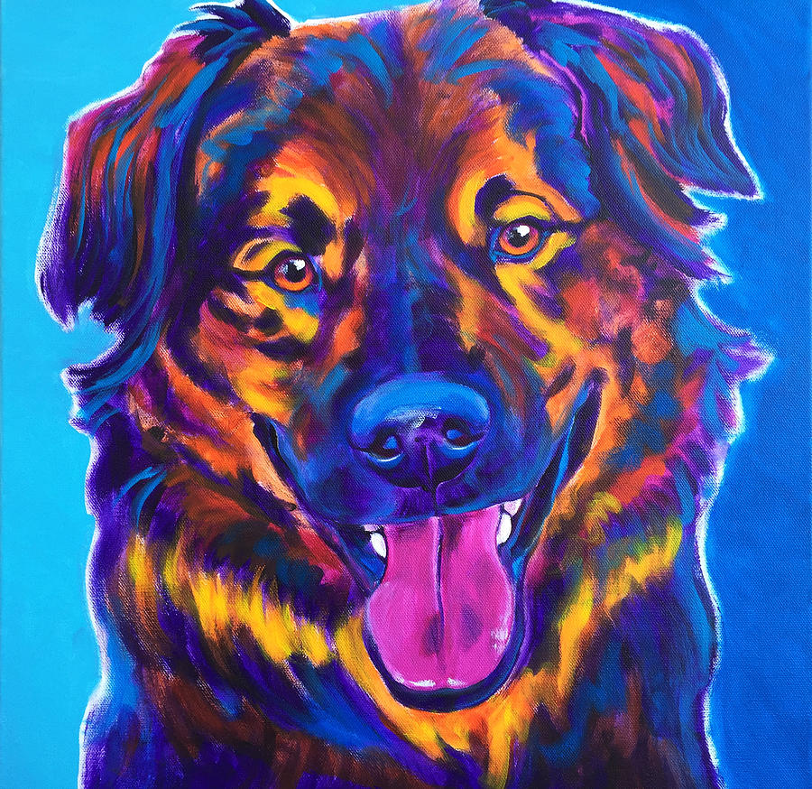 Dog Painting - Aussie - Grizzly by Dawg Painter