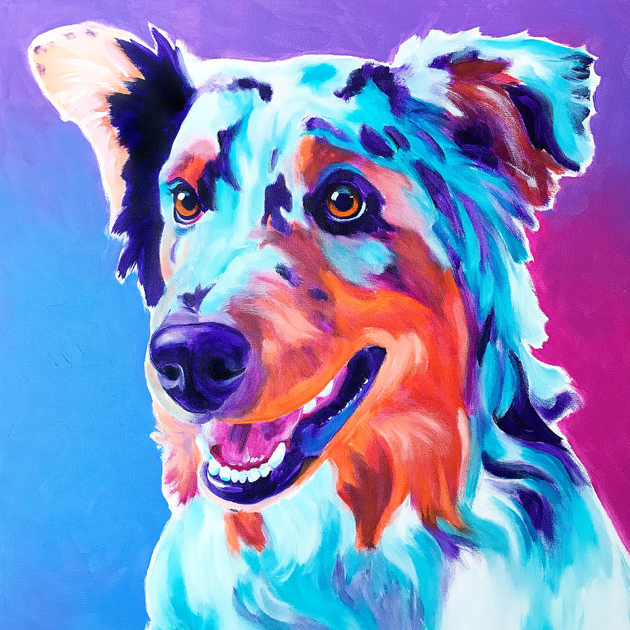 Dog Painting - Aussie - Pepper by Dawg Painter