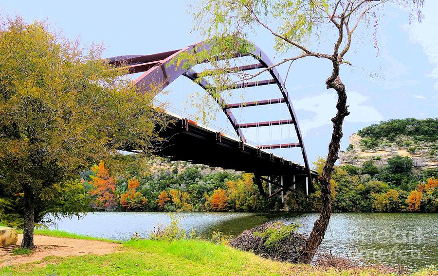 Austin Pennybacker Bridge in Autumn Photograph by Janette Boyd