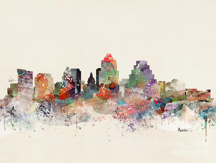 Austin Skyline Painting by Bri Buckley