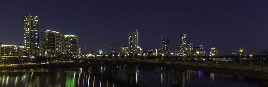 Austin Skyline Blue Hour Panorama Photograph by Jonathan Davison