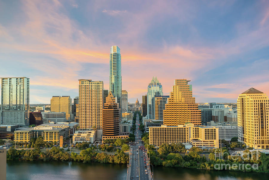 Austin Skyline Golden Glow Photograph by Bee Creek Photography - Tod ...