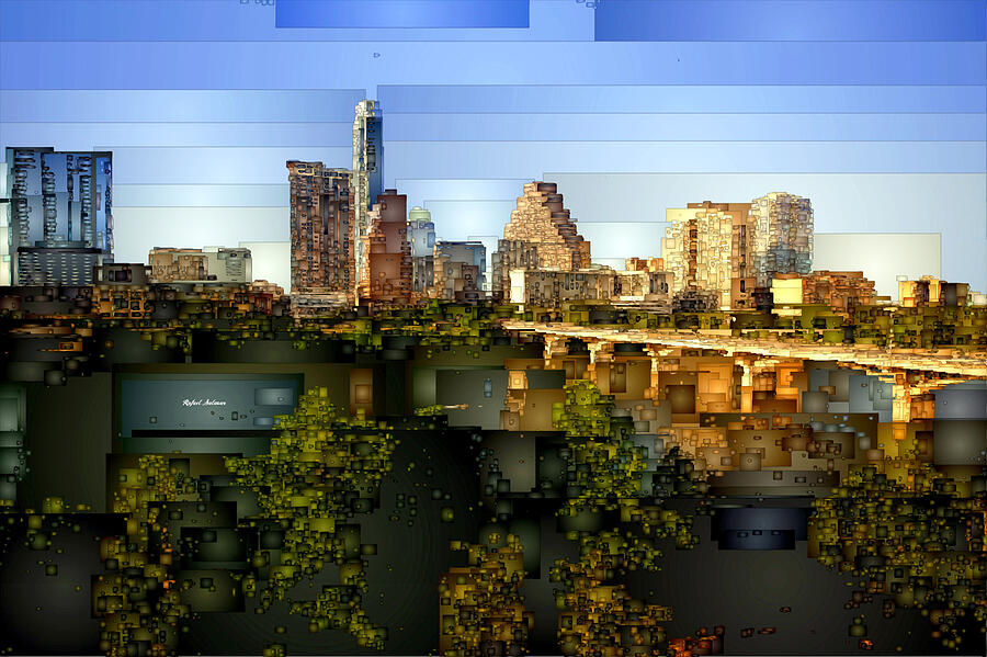 Austin Skyline Digital Art by Rafael Salazar