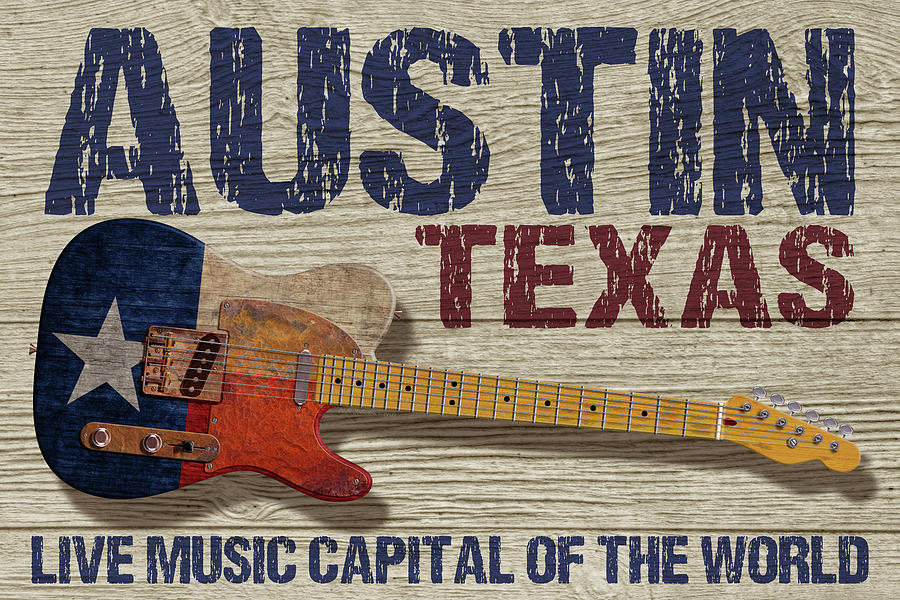 Music Digital Art - Austin Texas 2 by WB Johnston