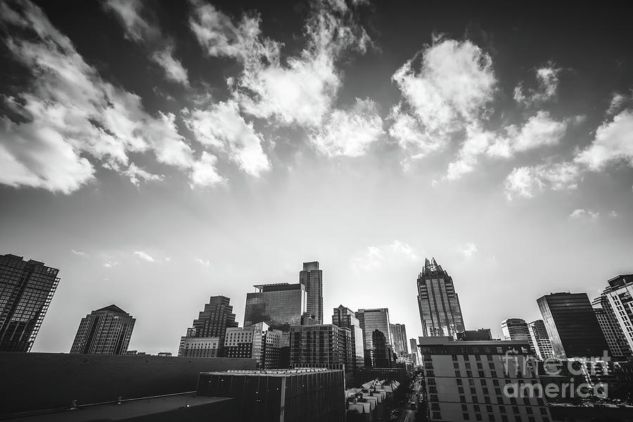 Austin Texas Black and White Photography Photograph by Paul Velgos