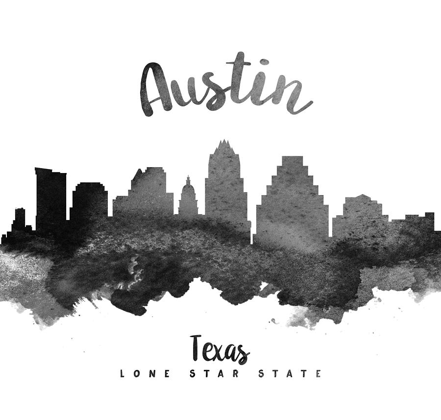 Austin Painting - Austin Texas Skyline 18 by Aged Pixel