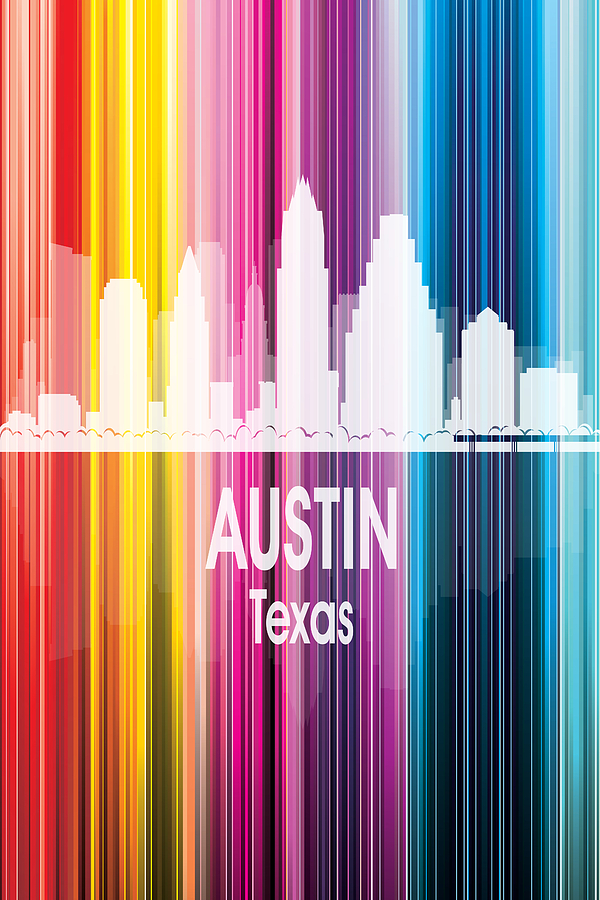 Austin Digital Art - Austin TX 2 Vertical by Angelina Tamez
