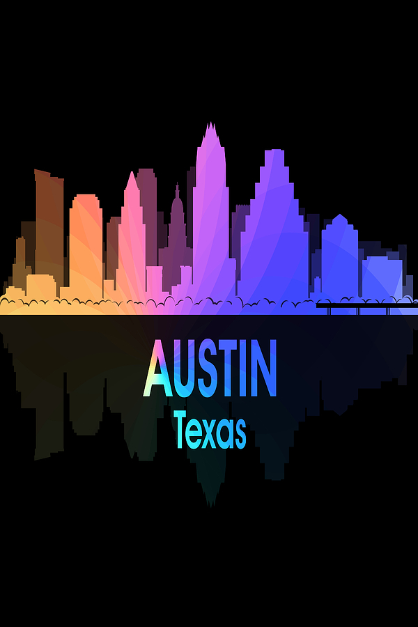 Austin Tx 5 Vertical Digital Art