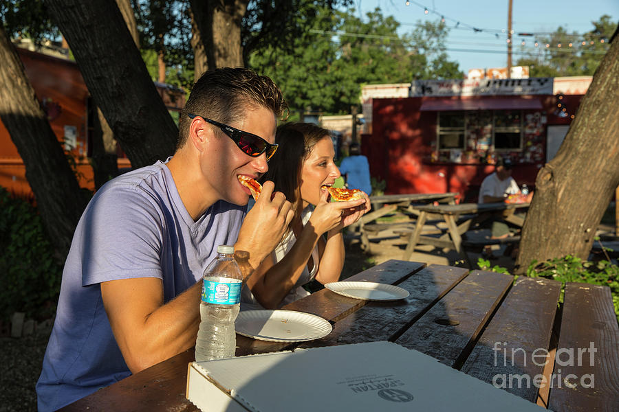 Couple Photograph - Austins East Side offers Austins hippest food trailer court  by Dan Herron