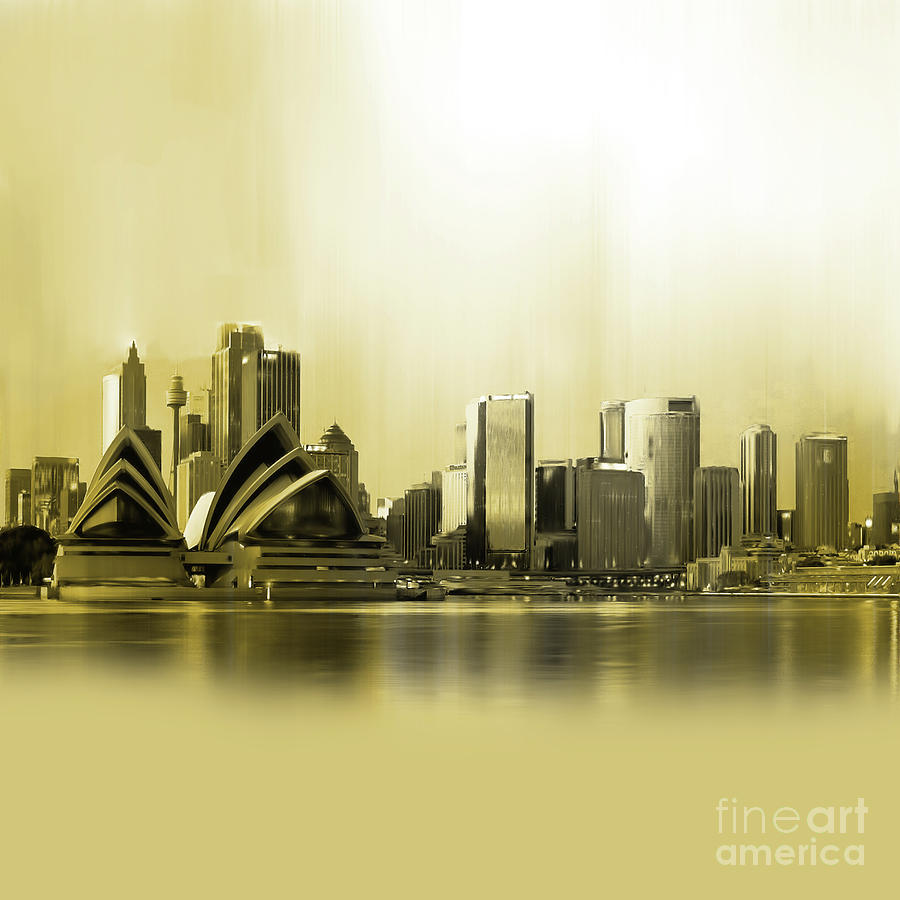 Australian City Scape 01 Painting by Gull G