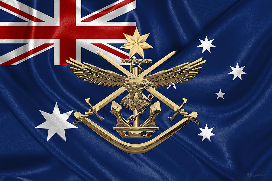 Australian Defence Force - A D F Badge Over Australian Flag Digital Art ...