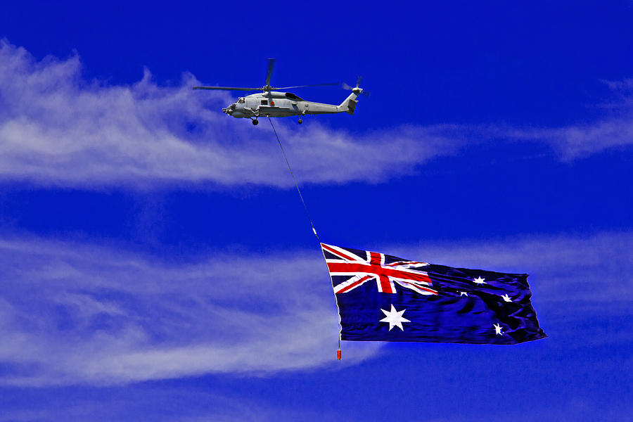 Flag Photograph - Australian Flag Flying Over Sydney by Miroslava Jurcik