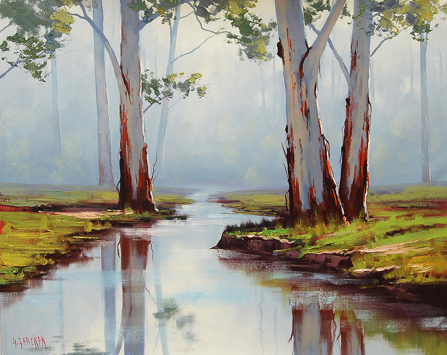 Nature Painting - Australian Gum trees by Graham Gercken