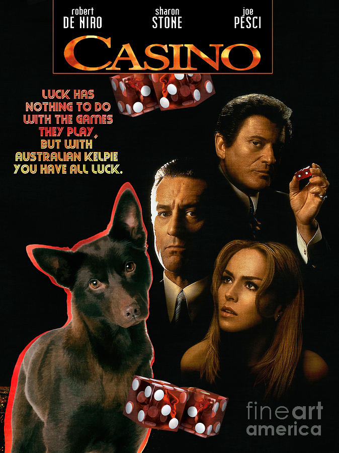 Dog Painting - Australian Kelpie -  Casino Movie Poster by Sandra Sij